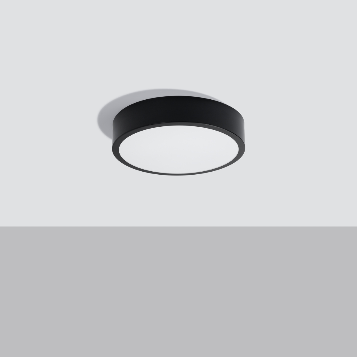 Onik LED Black Flush Ceiling Lamp, 30cm Diameter, Metal, 3000k Warm White