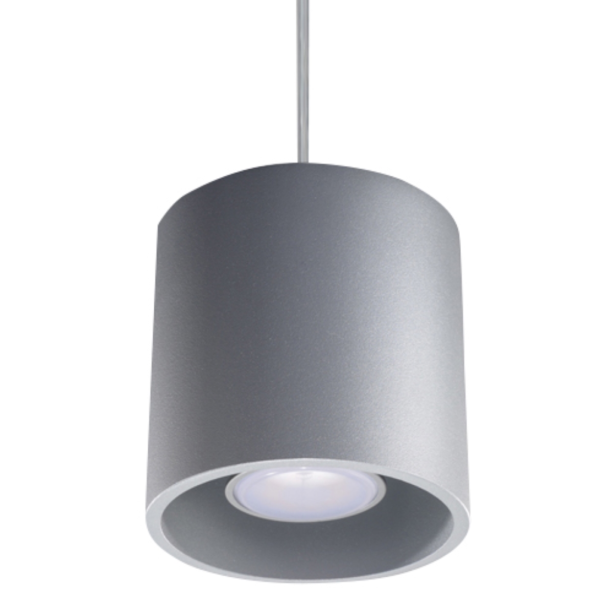 Orbital Round Pendant Lamp, Grey Metal, 10cm Diameter