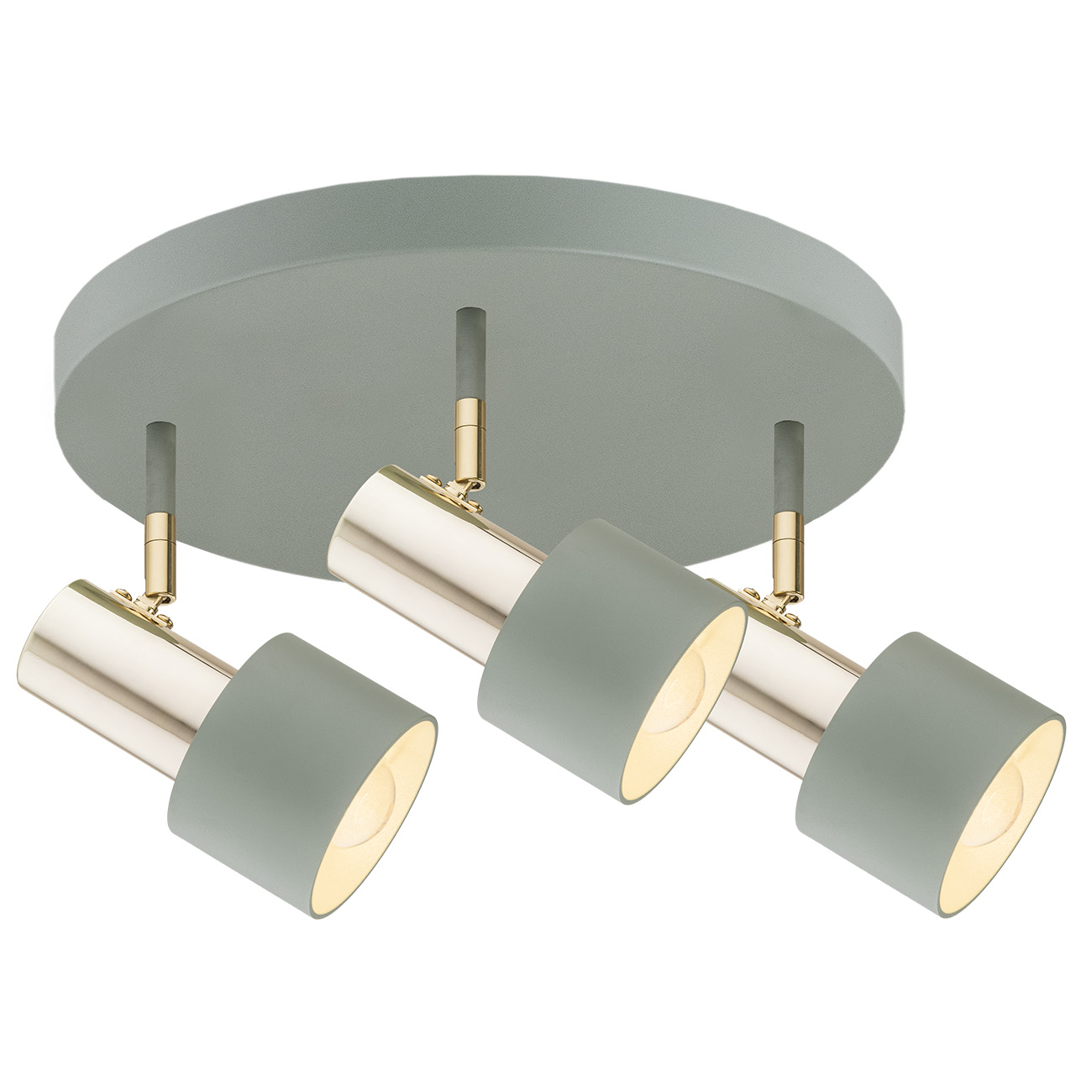 Oria Round Ceiling Spot, 3 Light, Siege, Brass, 47cm