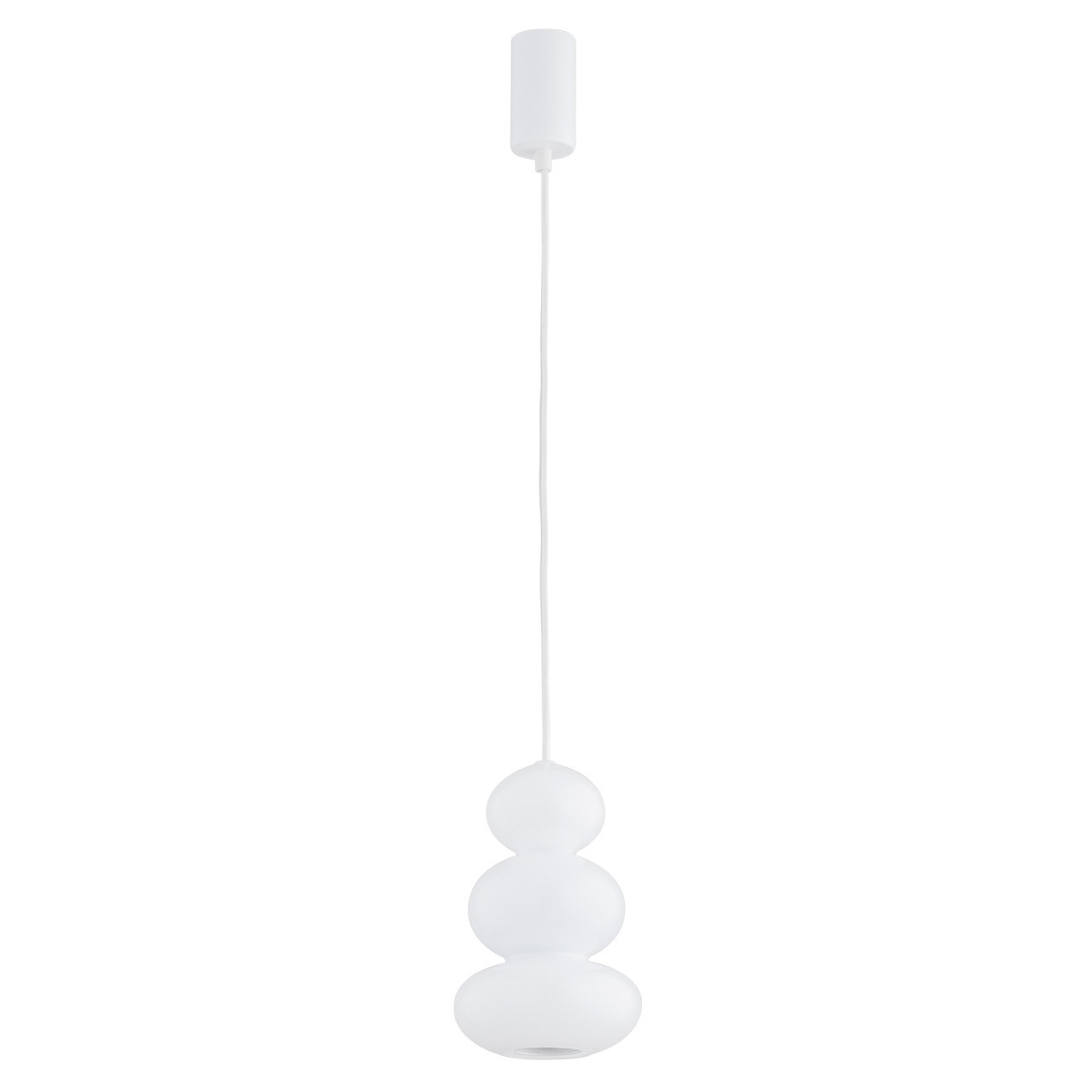 Orla Single Pendant Lamp, Opal White Glass, 14cm Width