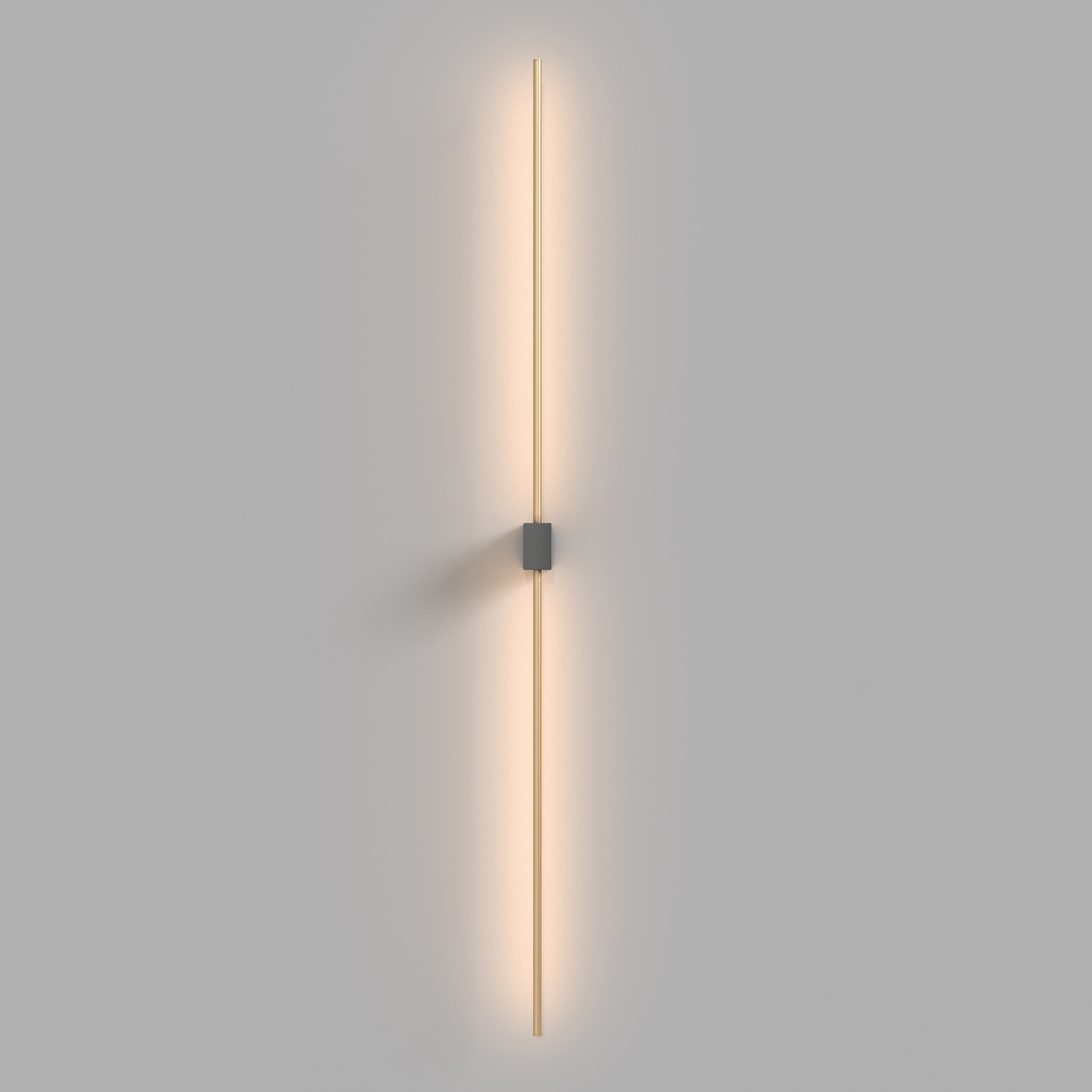 Pars Large 12W LED Stick Wall Light, Brass & Black, 104.90cm Height
