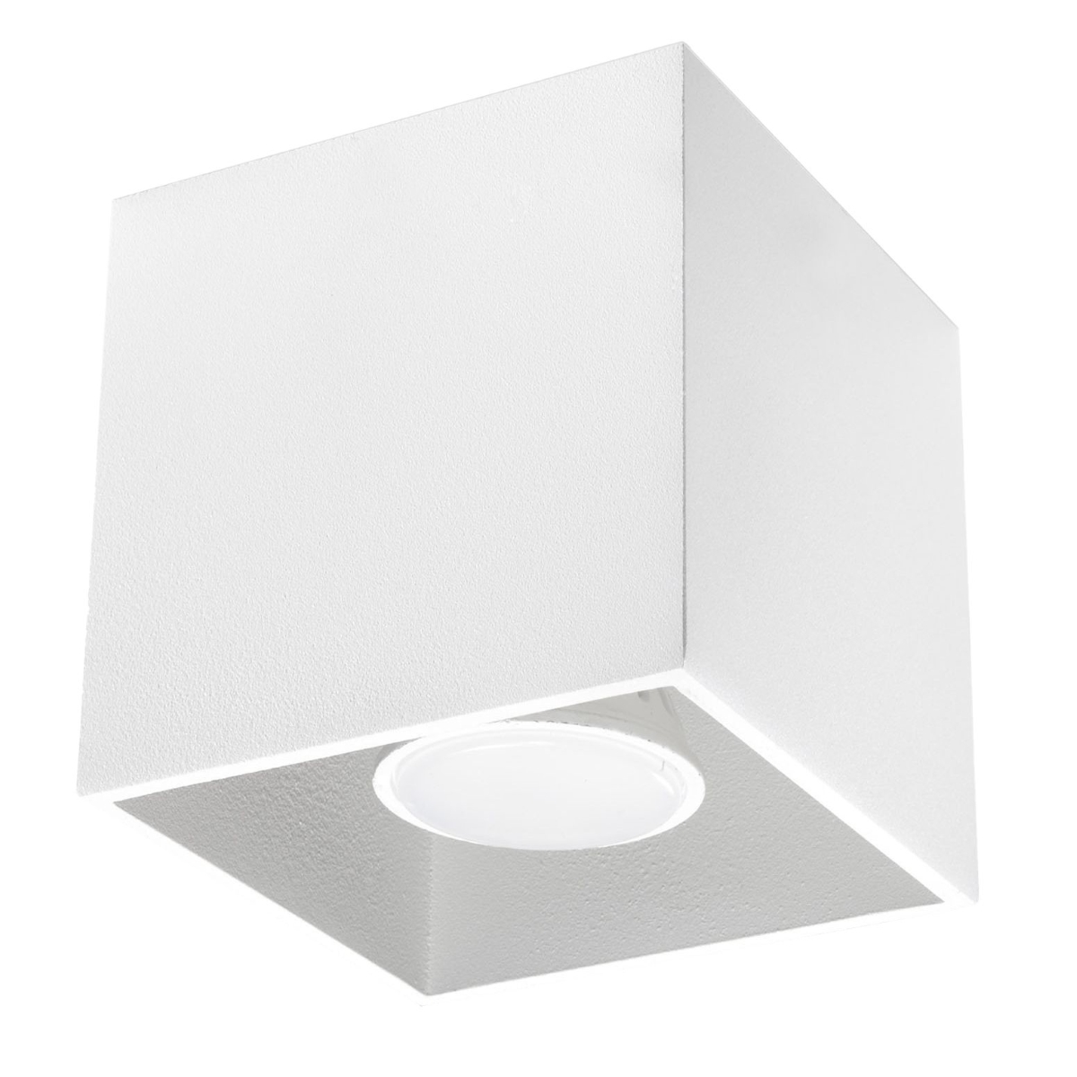 Kwad White Square Ceiling Lamp, 1 Light, Metal, GU10, 10cm Wide