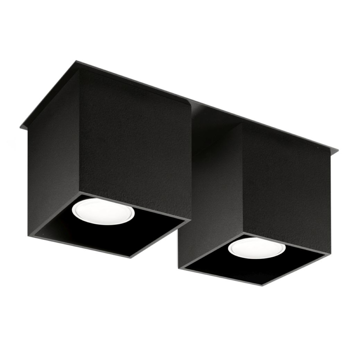 Kwad Black Double Surface Mounted Ceiling Spotlight, GU10, 26cm Length