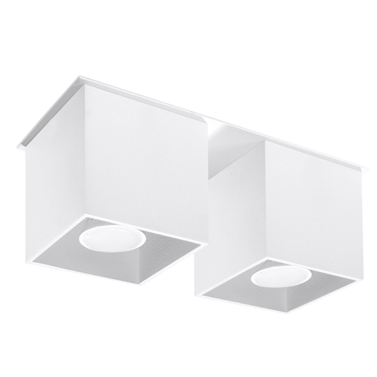 Kwad White Double Surface Mounted Ceiling Spotlight, GU10, 26cm Length