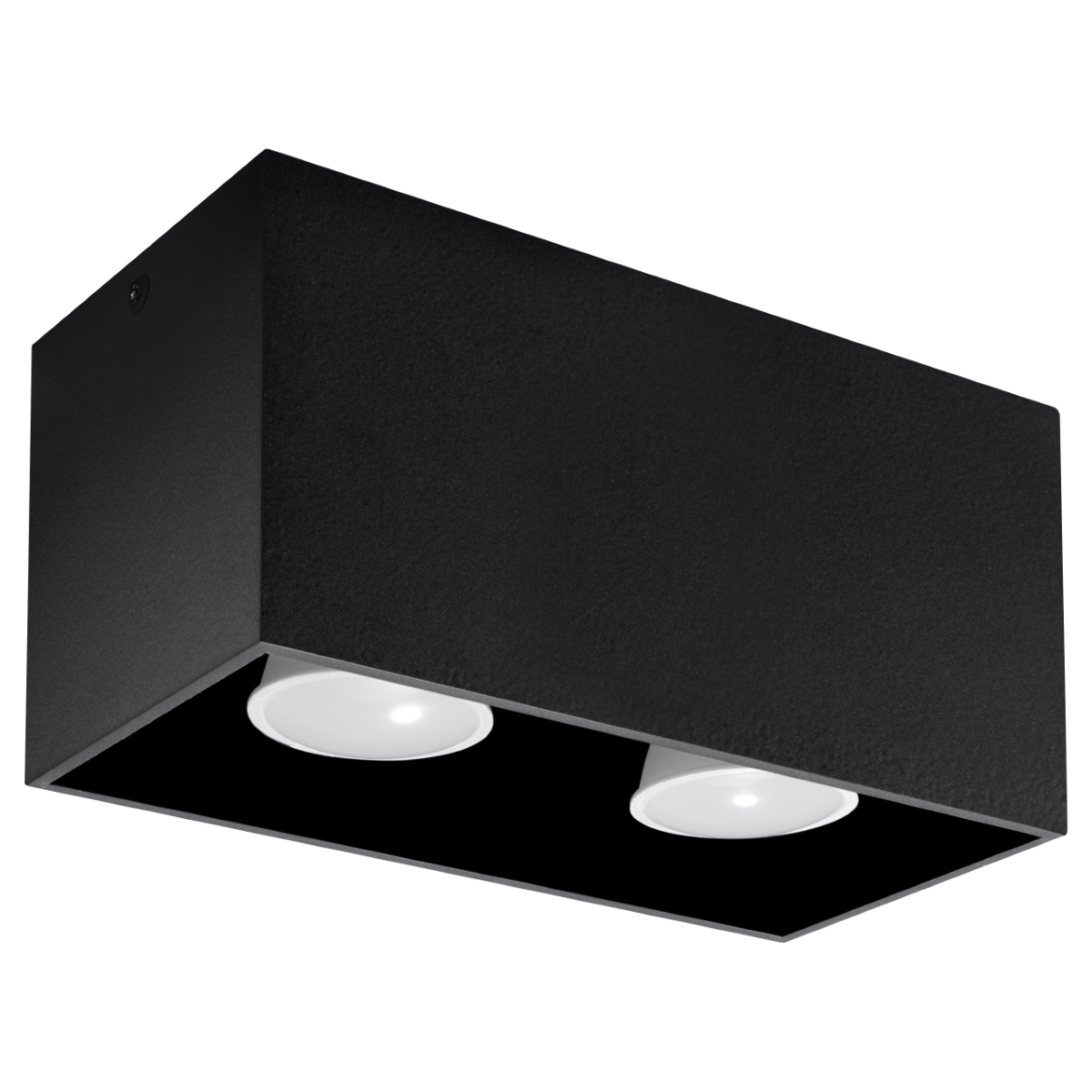 Kwad Rectangle Surface Mounted Spotlight, Black, Metal, 20cm Length
