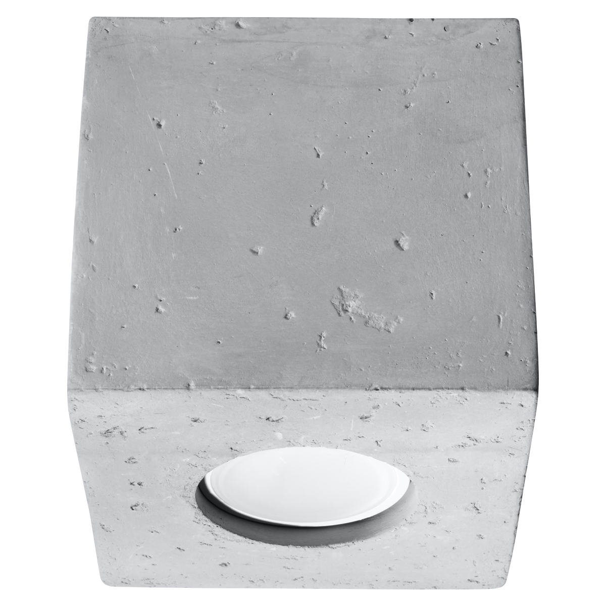 Kwad Grey Concrete Square Ceiling Lamp, 1 Light, GU10, 10cm Wide