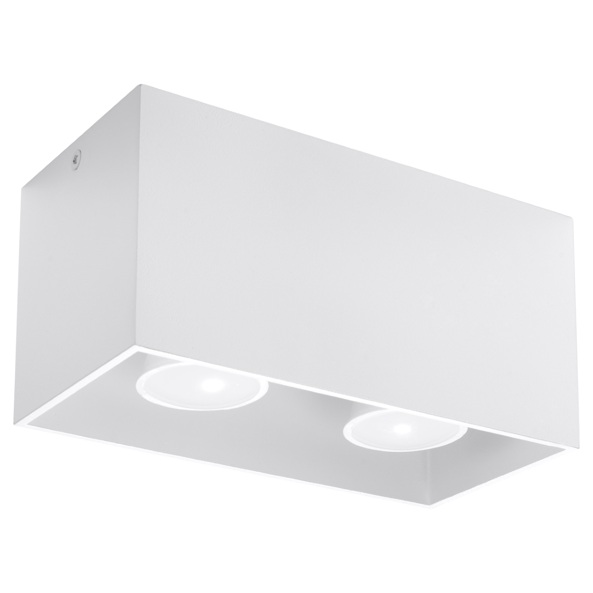 Kwad Rectangle Surface Mounted Spotlight, White, Metal, 20cm Length