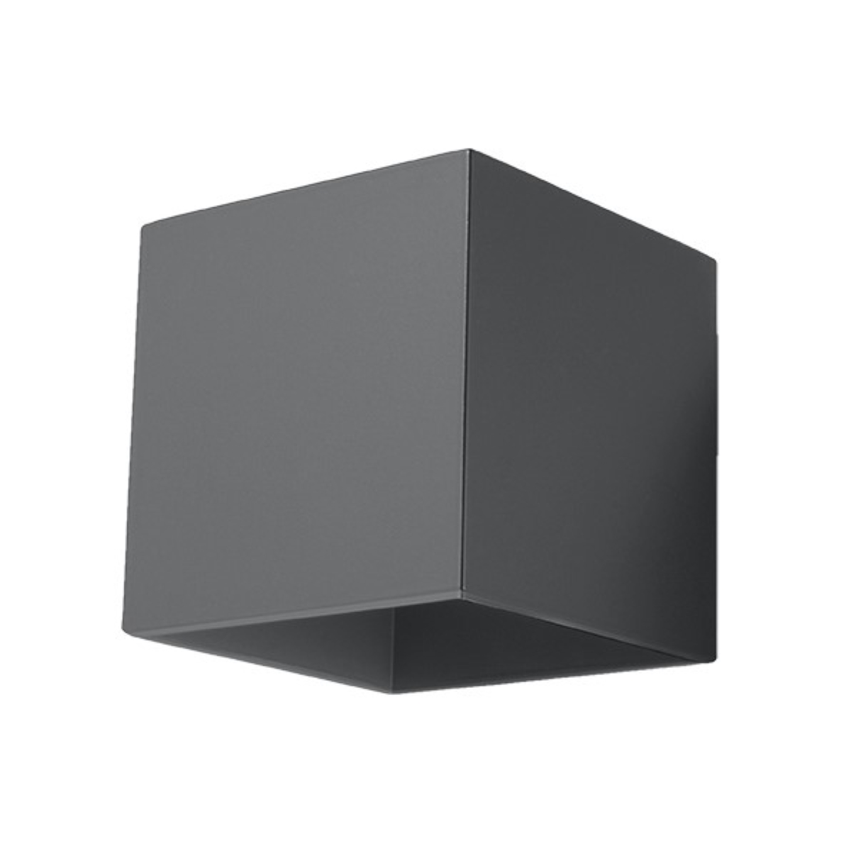 Kwad Anthracite Square Wall Light, 1 Lamp, Metal, 10cm Wide