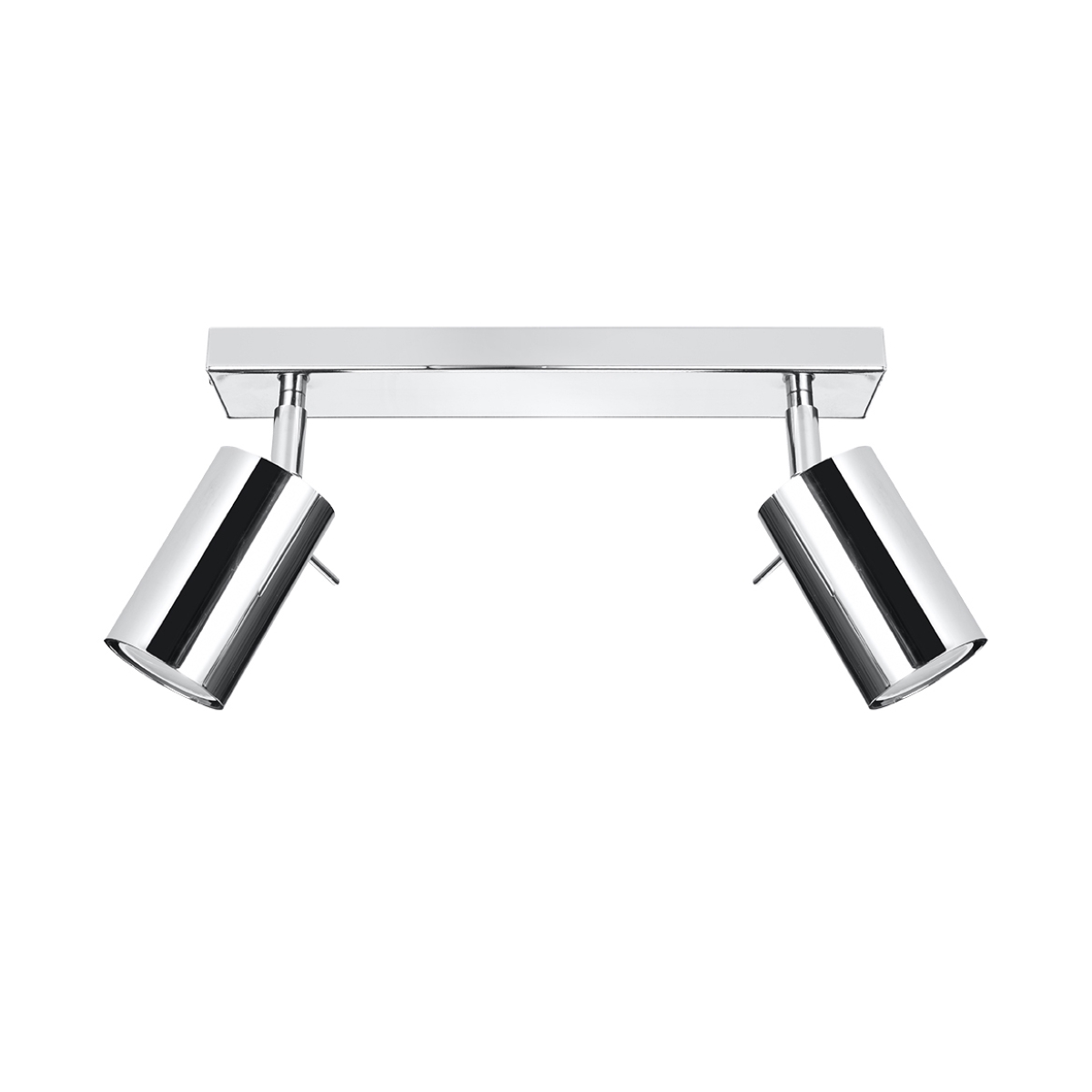 Oringo 2 Light Ceiling Spotlight, Chrome, Metal Bar, Adjustable Heads, 30cm Length