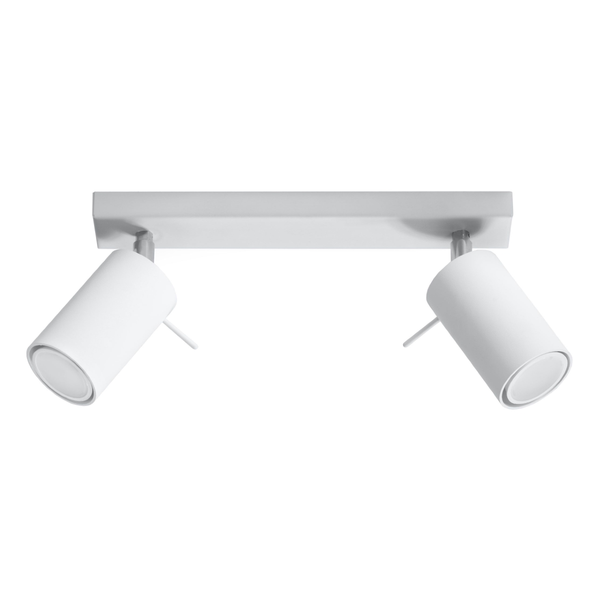 Oringo 2 Lamp Ceiling Spotlight, White, Metal Bar, Adjustable Heads, 30cm Length
