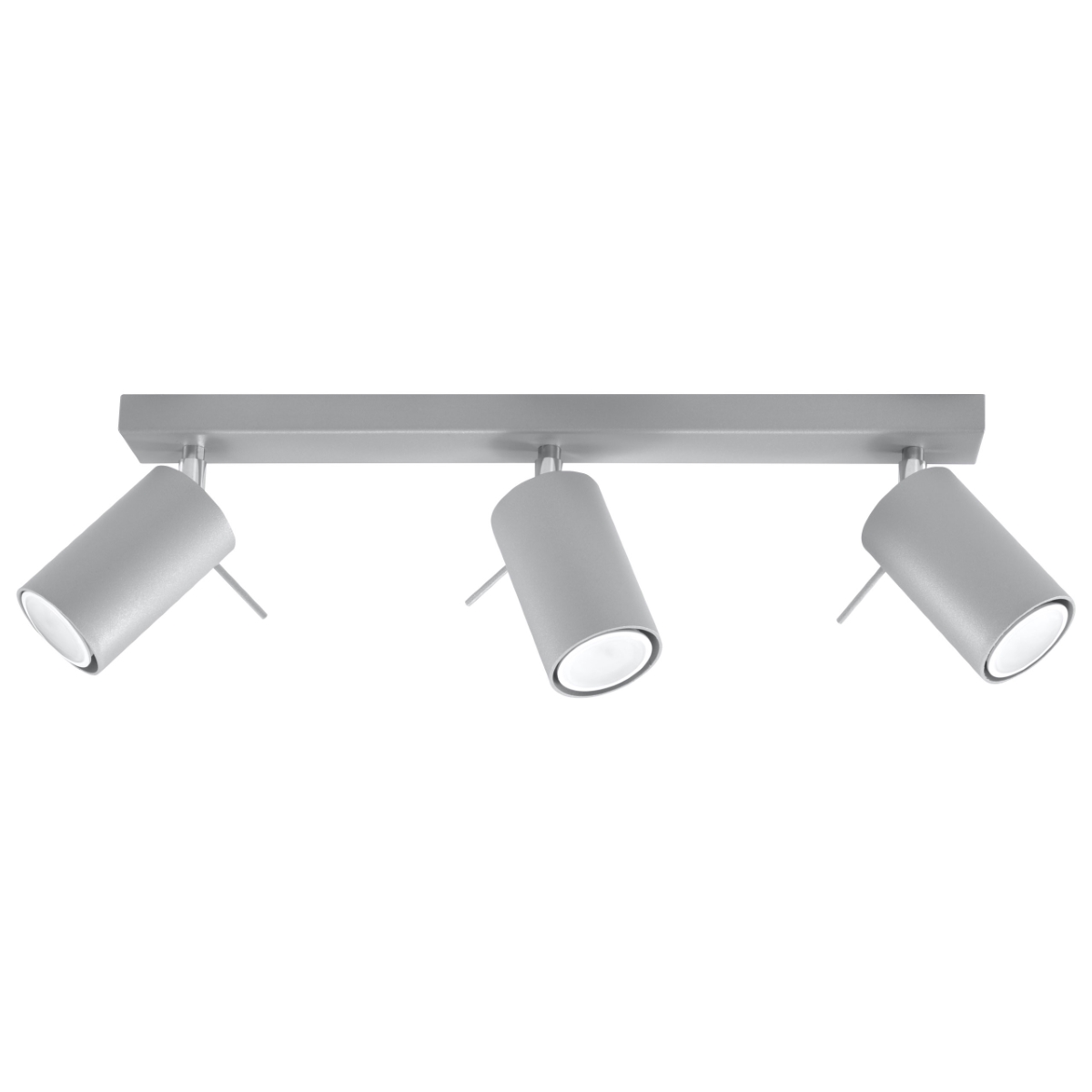 Oringo 3 Light Ceiling Spotlight, Grey, Metal Bar, Adjustable Heads, 45cm Length