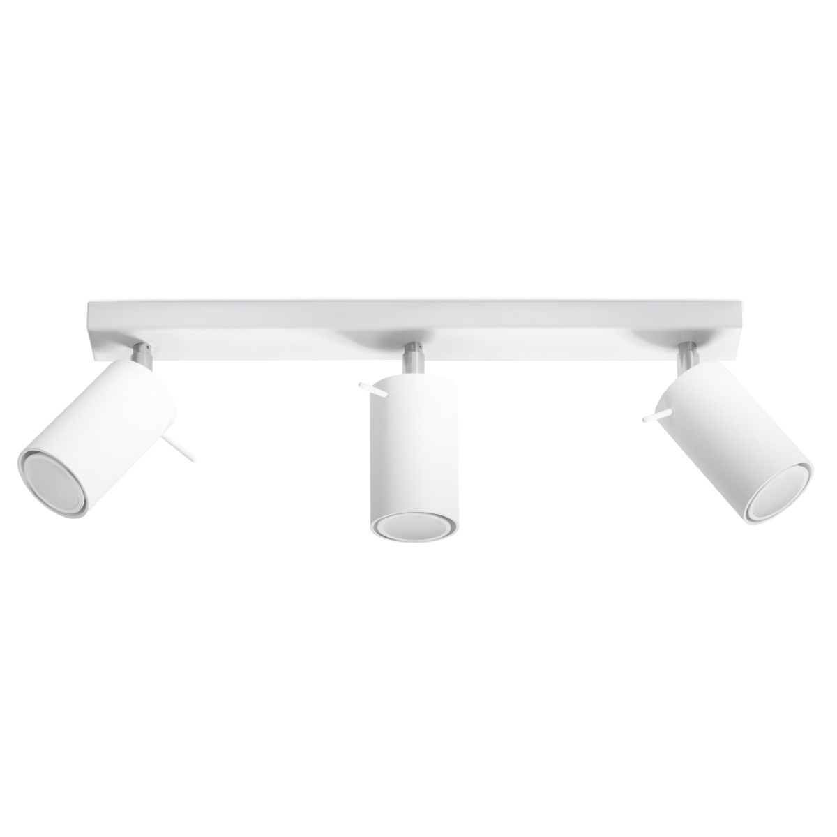 Oringo 3 Light Ceiling Spotlight, White, Metal Bar, Adjustable Heads, 45cm Length