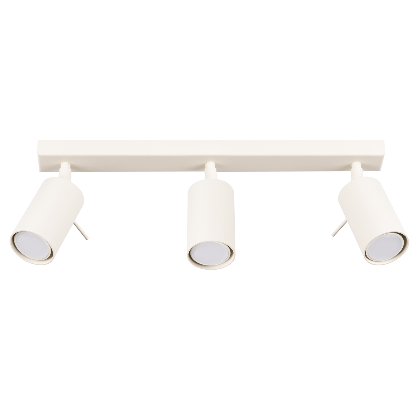 Oringo 3 Lamp Ceiling Spotlight, Beige, Metal Bar, Adjustable Heads, 45cm Length