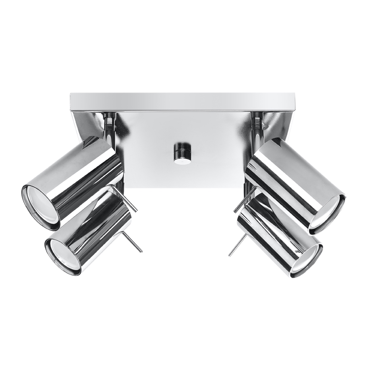 Oringo 4 Light Square Ceiling Spotlight, Chrome, Adjustable Heads, 25cm Wide