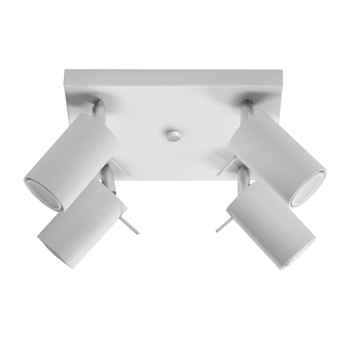Oringo 4 Lamp Square Ceiling Spotlight, White, Adjustable Heads, 25cm Wide
