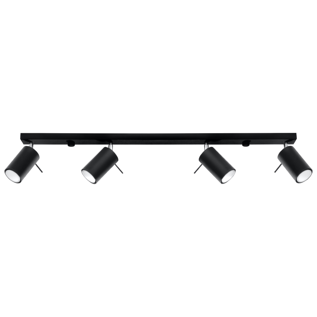 Oringo 4 Light Ceiling Spotlight, Black, Metal Bar, Adjustable Heads, 80cm Length