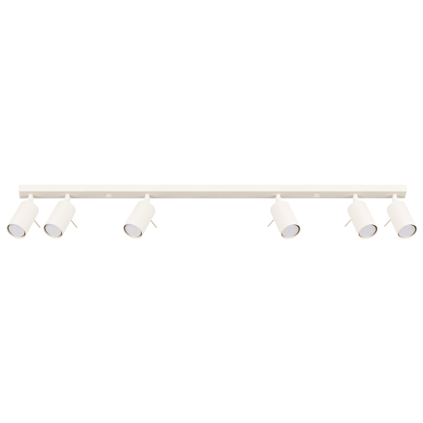 Oringo 6 Lamp Ceiling Spotlight, Beige, Metal Bar, Adjustable Heads, 117cm Length