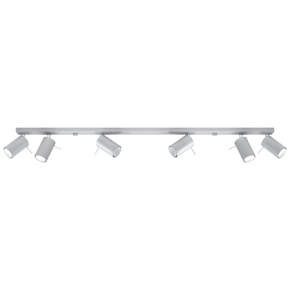 Oringo 6 Lamp Ceiling Spotlight, Grey, Metal Bar, Adjustable Heads, 118cm Length