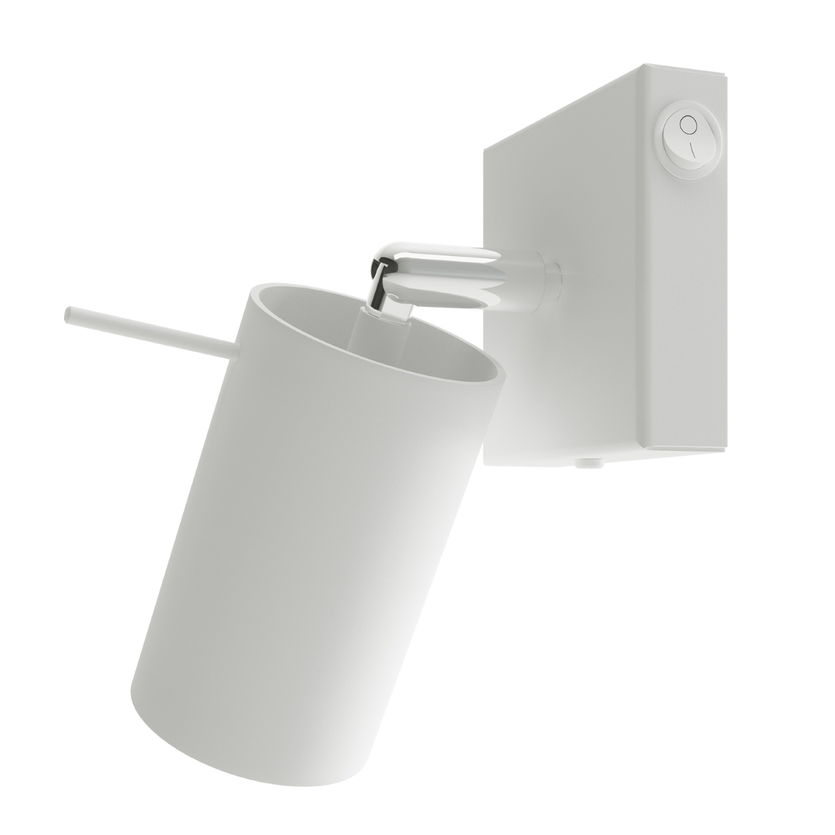 Oringo Wall Spotlight With Switch, White Metal, Adjustable Head, GU10, 8cm Wide