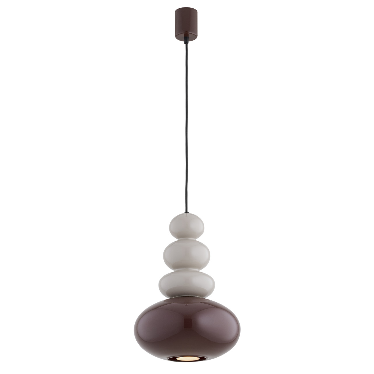 Rodrigo Sand & Terracotta Pendant Light, Glass, 1 Lamp, 27cm Width