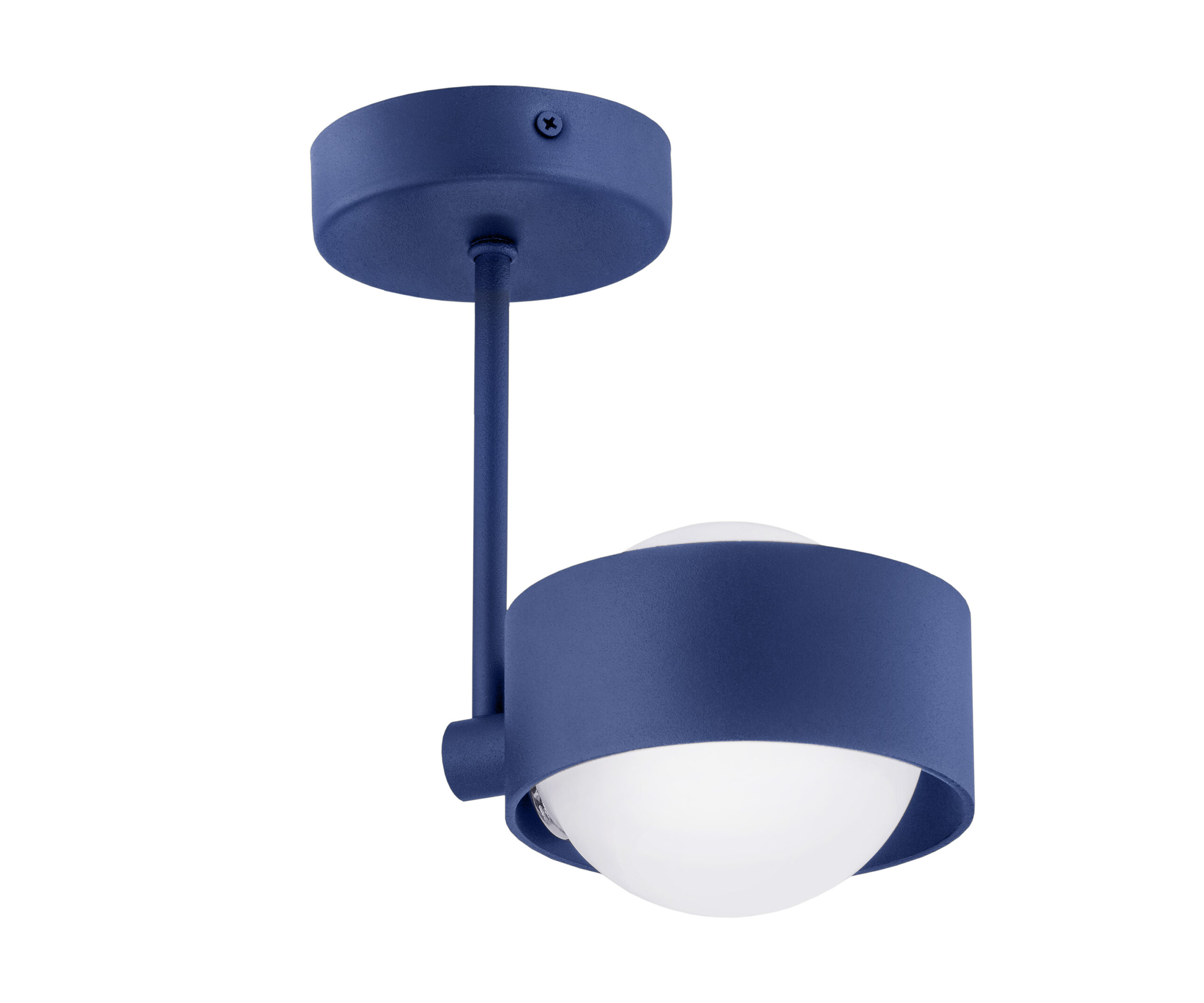 Simo IP44 Single Ceiling Light, Semi Flush, Navy Blue, 14cm Wide