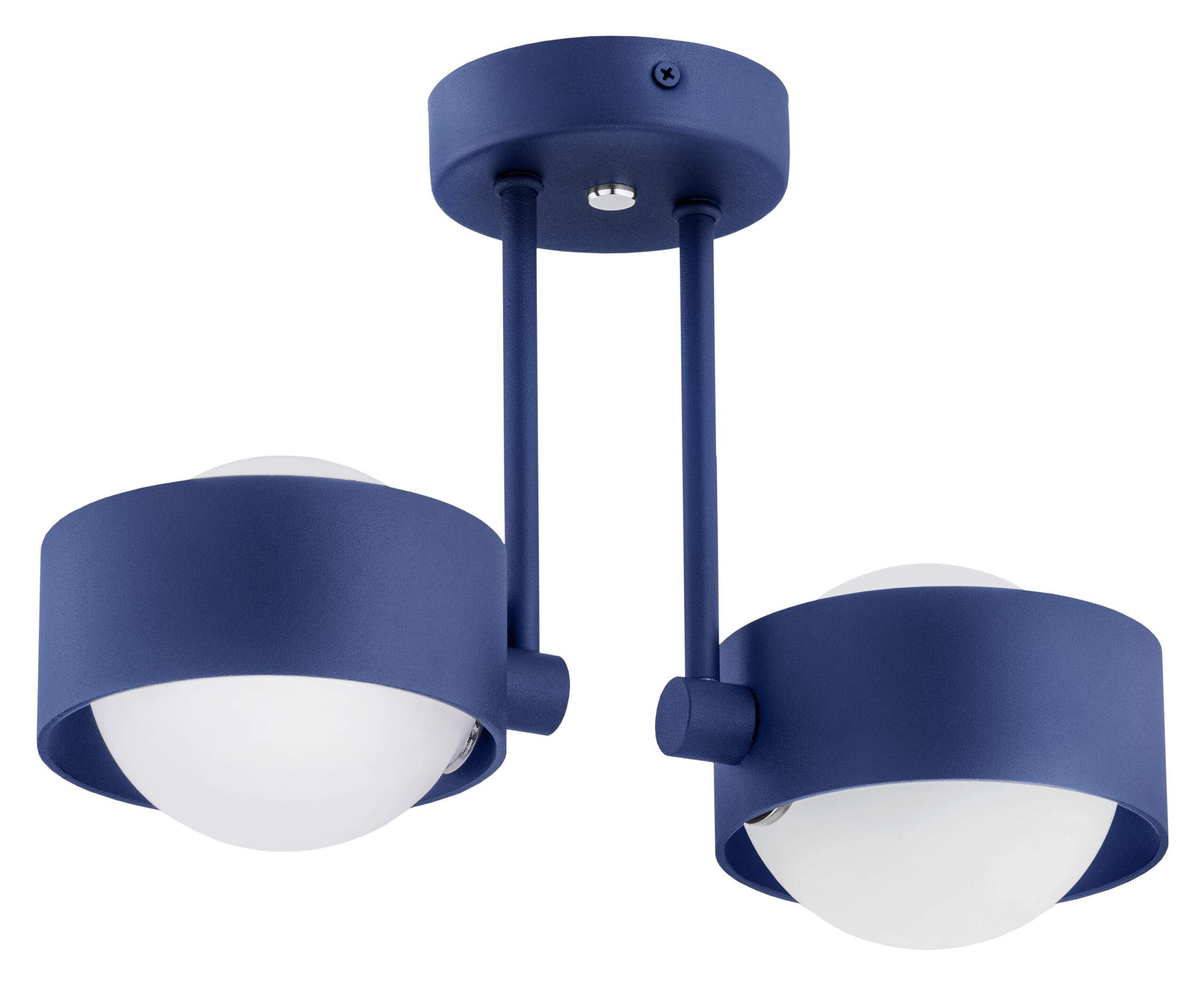Simo IP44 Ceiling Lamp, 2 Light Semi Flush, Navy Blue, 34cm Width