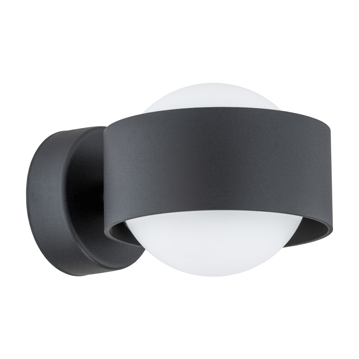 Simo IP44 Black Wall Light, 1 Lamp, 12.5cm Wide