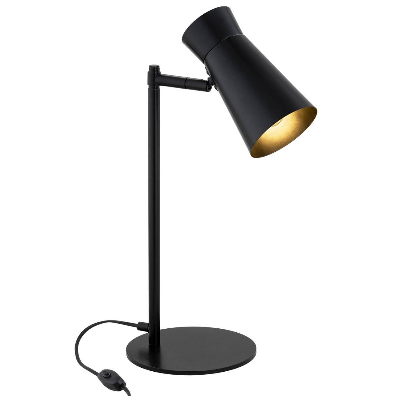 Nard Adjustable Desk Lamp, Black Steel, 45cm Height