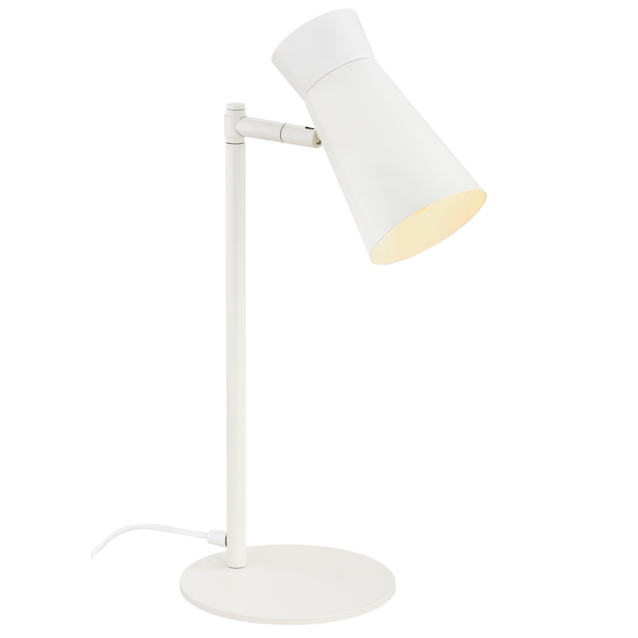 Nard Adjustable Desk Lamp, Cream White Steel, 45cm Height