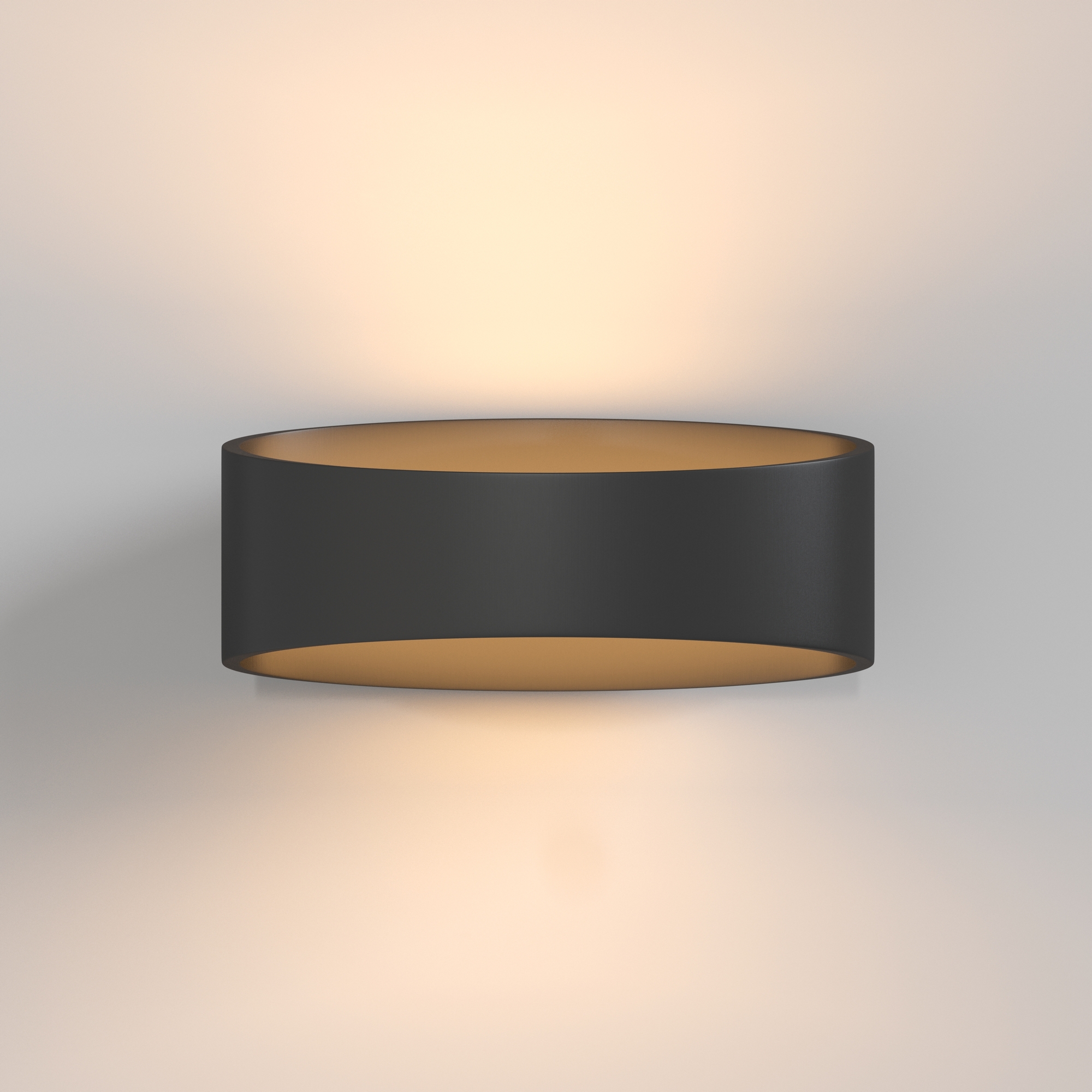 Trame Oval Black Up And Down Wall Light, LED, 3000K, 17.5cm Wide