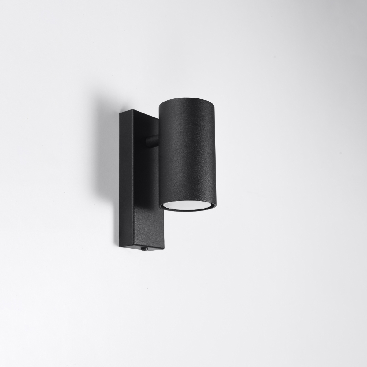 Yuti Black Wall Downward Spotlight, GU10 Cylinder, 1 Light, 6cm Diameter