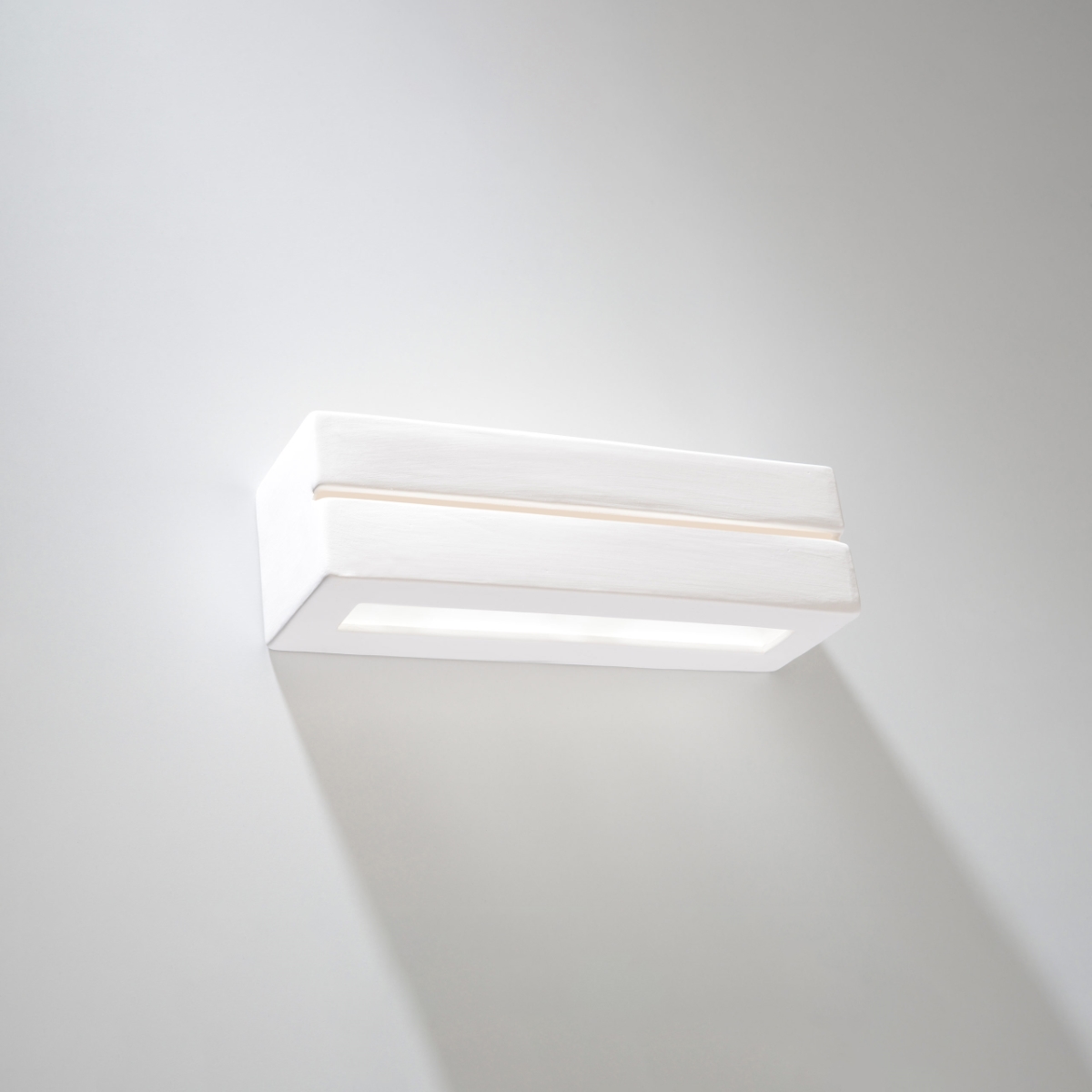 Zega White Ceramic Wall Light, 32.5cm Wide