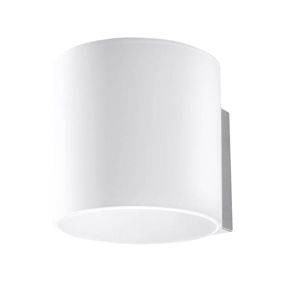 Vinni Glass Cylinder Wall Light, White, 1 Light, 10cm Wide