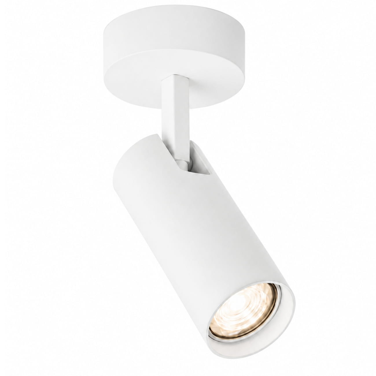 Lensa White Surface Mounted Ceiling Spotlight, Wall Mountable, Adjustable, 1 Lamp, GU10, 8cm Wide
