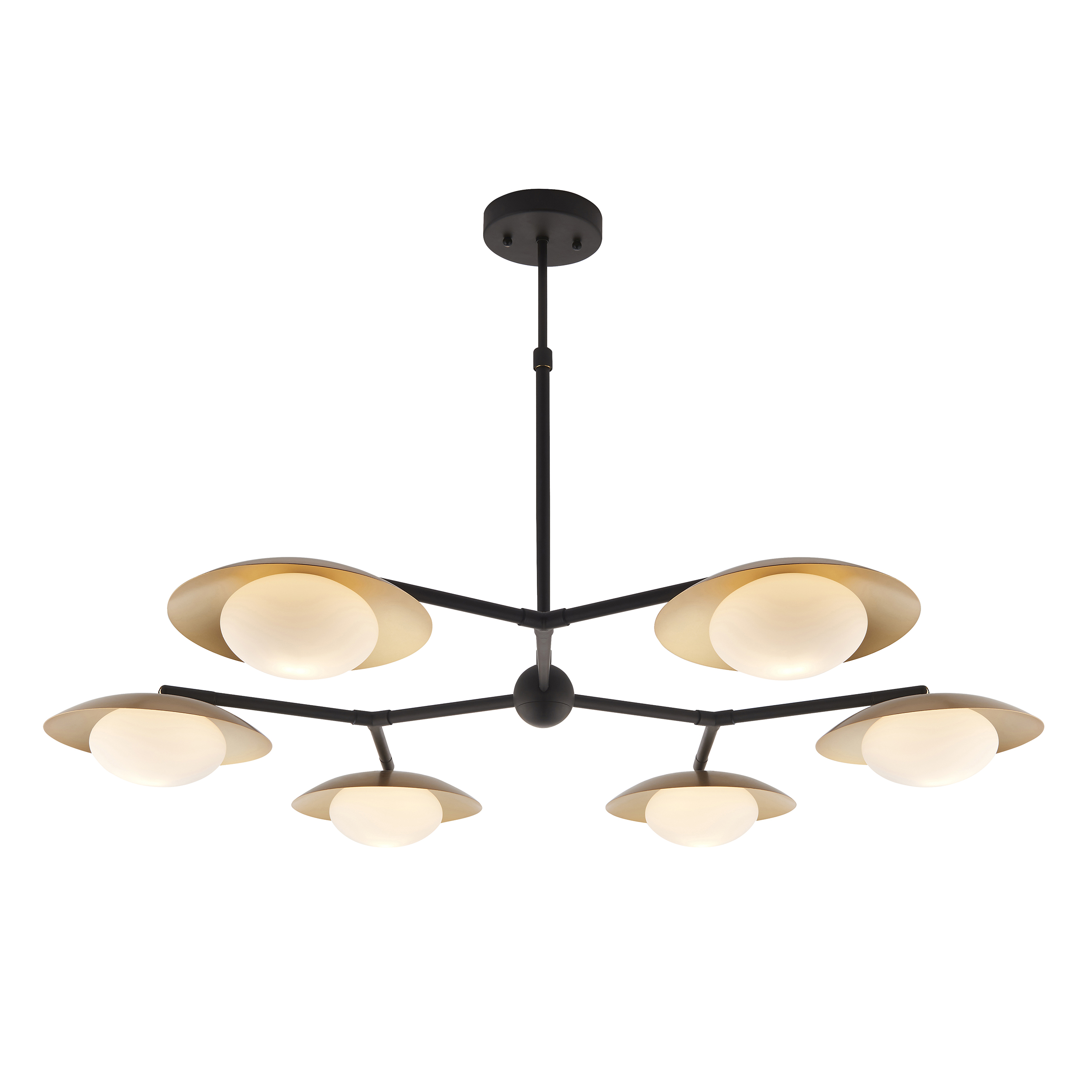 Arcu Chandelier, Extra Large, Gold, Bronze, Disc Shaped