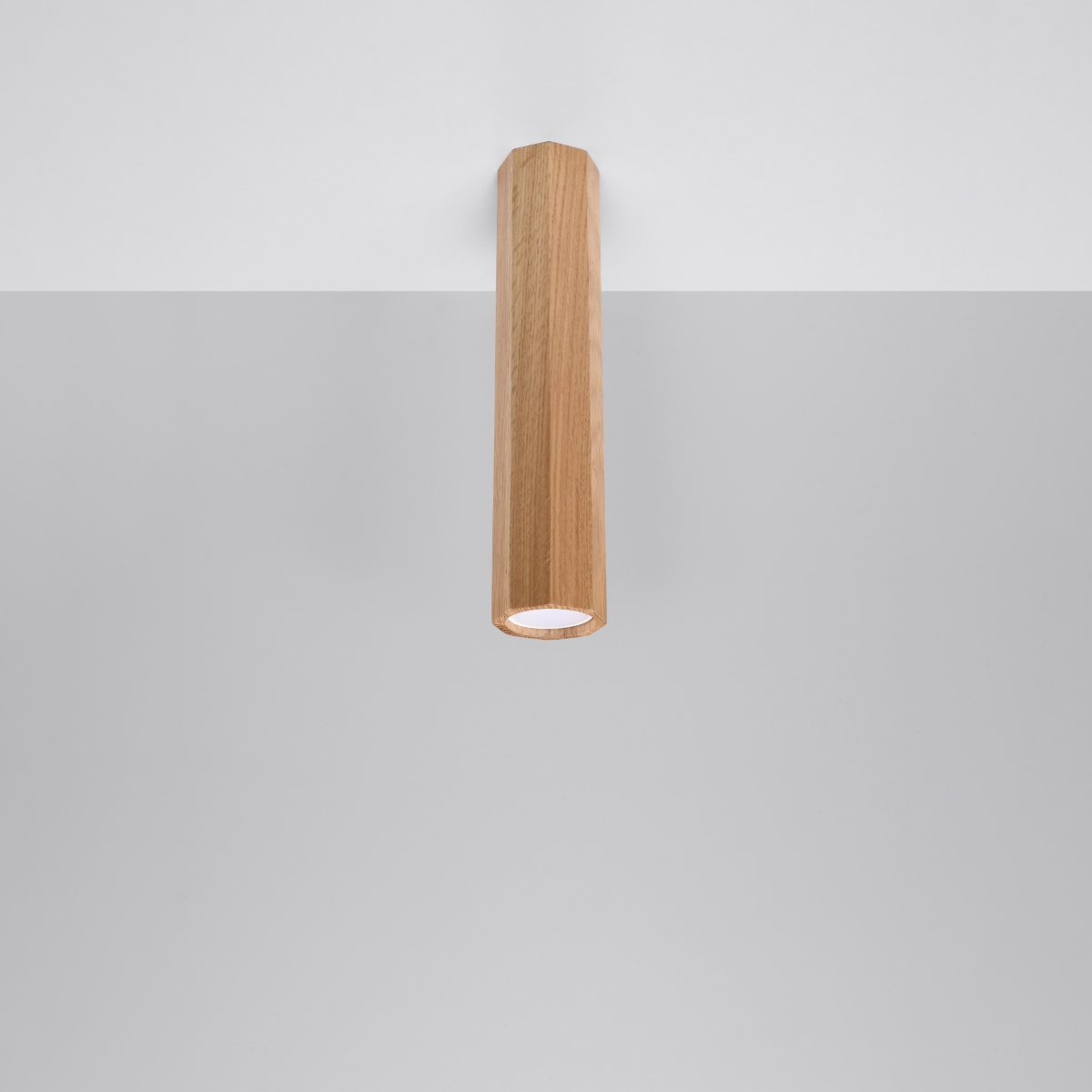 Zyk Wood Ceiling Lamp, Oak, Cylinder, 1 Light, GU10, 30cm Height