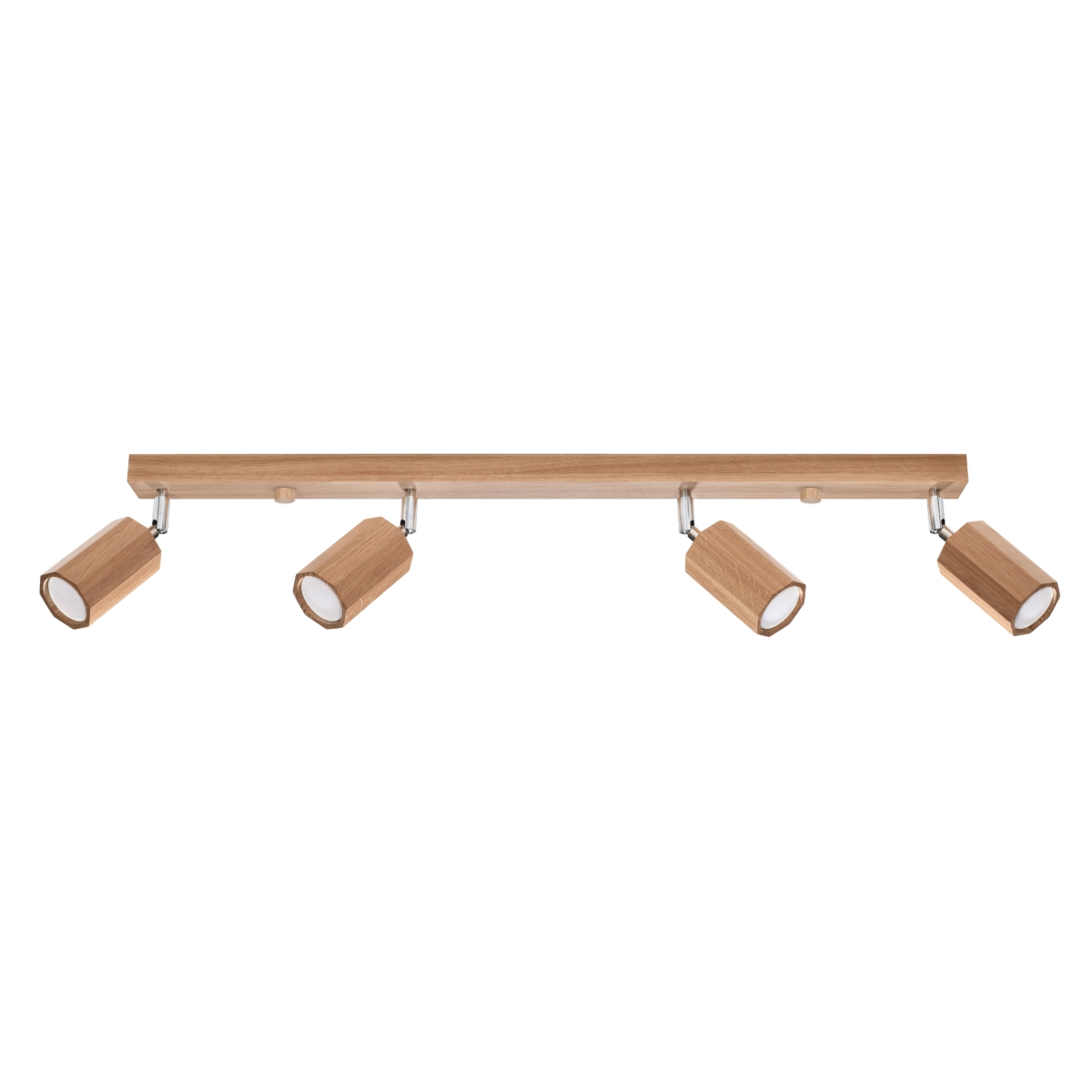 Zyk Wood Ceiling Spotlight Bar, 4 Light, Oak, GU10, 80CM Length